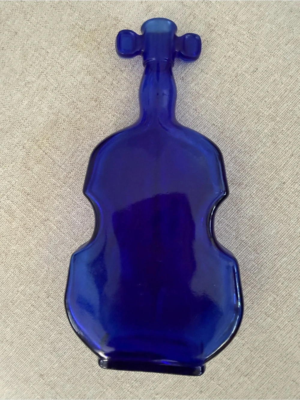 Violin bottle cobalt blue vintage glass antique